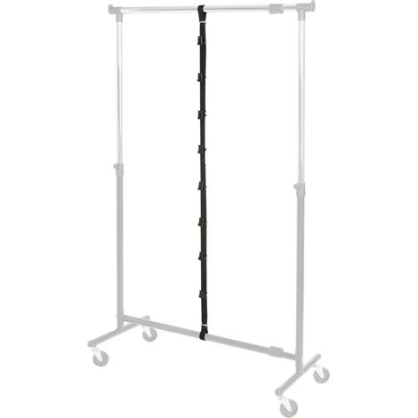WENKO Rangement sac à main à suspendre, rangement pour penderie fixation sans perçage, Lot de 2, range sac à main avec 8 crochets de suspension, Plastique, 3x200x3,5 cm, Noir (1/7)