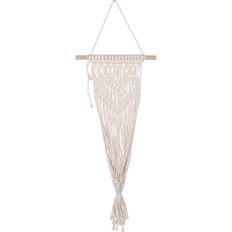 Suspension Pour Plante En Corde De Coton Avec Pompon - Décoration Murale Bohème Pour Jardin Balcon Intérieur Et Extérieur - 1 Pièce (1/5)
