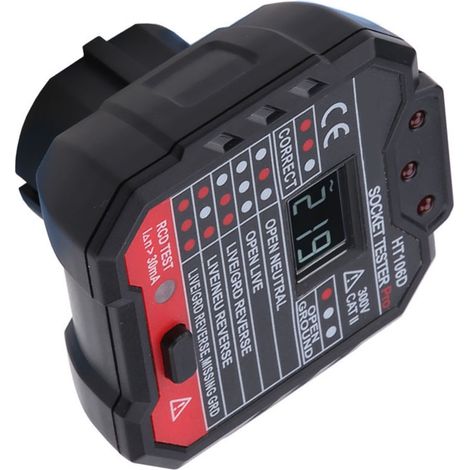 Testeur de prises multifonctions HT106D, testeur de défauts secteur, prise européenne (1/5)