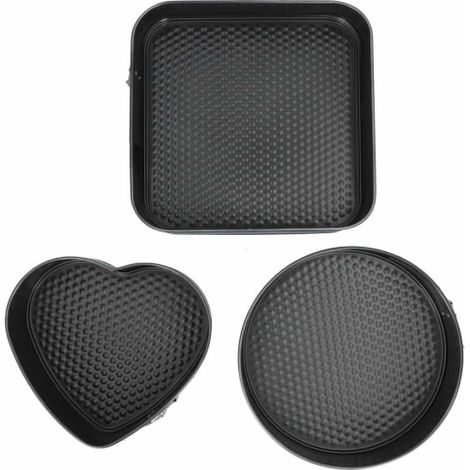 Moules à charnière noirs 3 pièces lot de 3 métal pour pâtisserie (1/4)