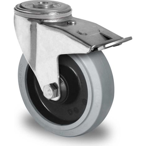 CASCOO Rückenlochlenkrolle mit Totalfeststeller ø 100 mm Serie R4E2 Kugellager