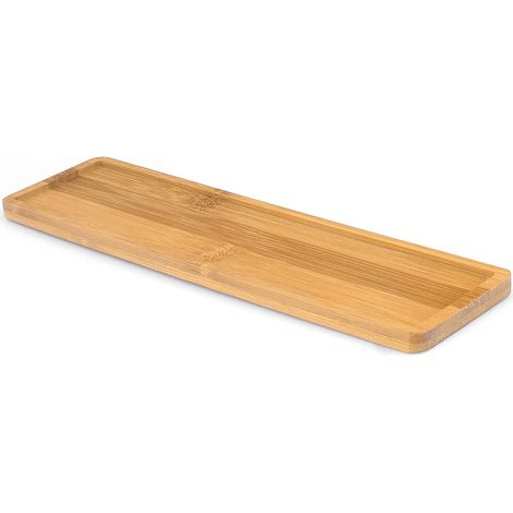 Soucoupe pour plantes, mini plateau rectangulaire en bambou, soucoupe pour pot de drainage, plateau en bois, plateau pour plantes succulentes, plateau pour bonsaï, 26,5 x 7,3 x 1 cm. (1/5)