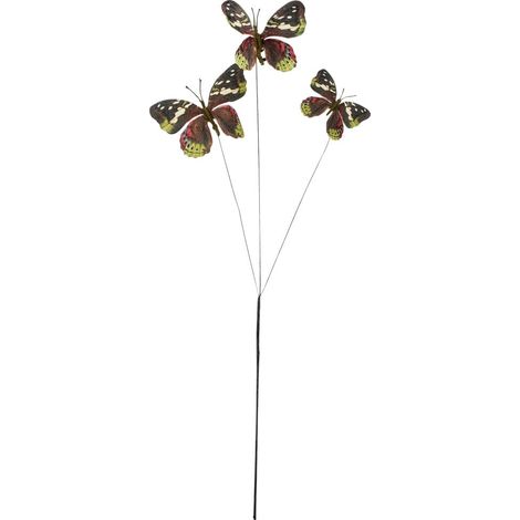 Mica Decorations Zweige mit Schmetterlingen 2 x 60 x 8 cm rot Ast, Stängel & Zweig