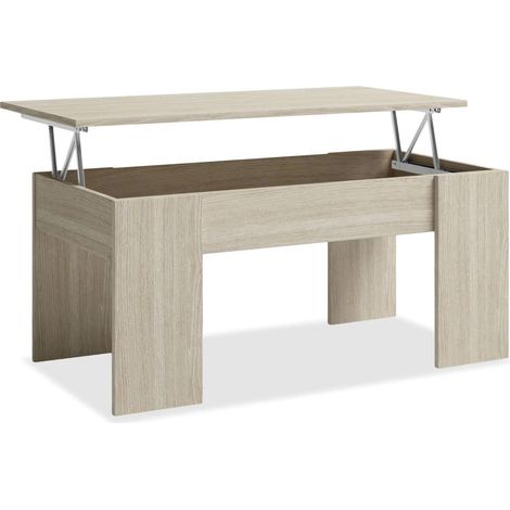Mesa centro elevable acabado sable, 45 cm(alto)100 cm(ancho)50 cm(largo) (1/2)