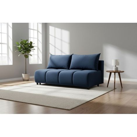 Sofa 3-Sitzer mit Schlaffunktion XENIO in Stoff Soft Dunkelblau