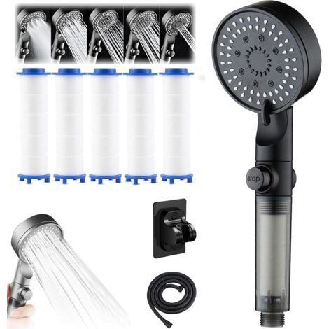 High Pressure Filtered Shower Head 5 Modes, 1 Filtered Shower Head with Hand Shower, Built-in Pressure Washing for Hard Water (1/5)