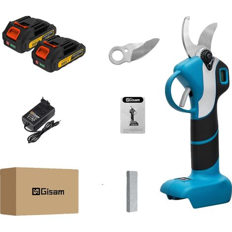 Podadora eléctrica, motor sin escobillas, mango ergonómico, 2 baterías (1/2)