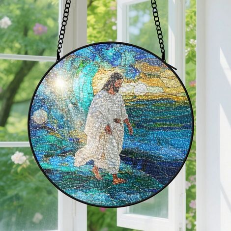 Capteur de soleil en vitrail - décoration spirituelle 9cm (1/4)