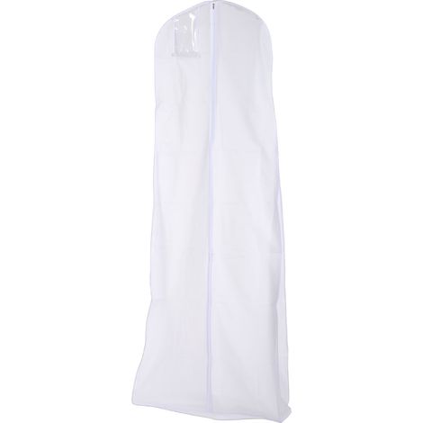 Housse de robe de mariée double couche épaisse, housse anti-poussière pour robe longue, respirante, blanche. (1/5)