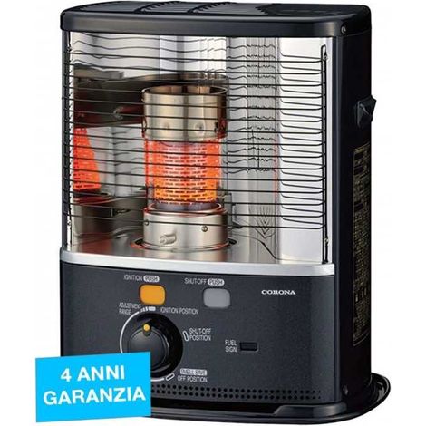 Poêle à pétrole à mèche 2,4 kW – chambre de combustion améliorée – système anti-renversement – pour espaces jusqu'à 90 m³ – EHL