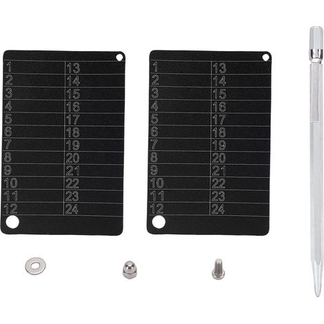 Lot de 2 plaques de stockage de phrases cryptographiques en alliage d'aluminium, 24 mots, pour Bitcoin, résistantes au feu et à l'eau, pour la récupération et la sauvegarde. (1/5)