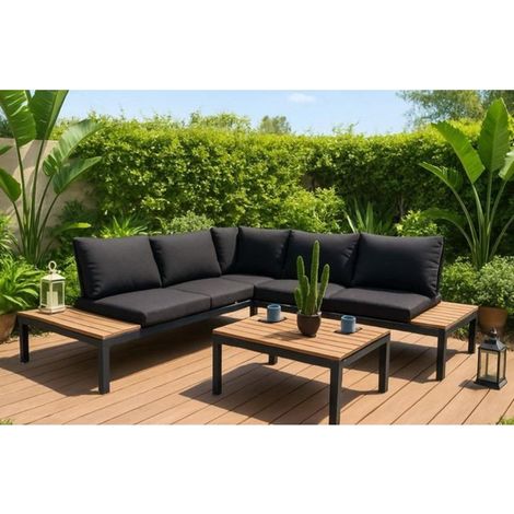ORION91oficial® - Conjunto Jardín, Sofá , Rinconera, Cómodo y Moderno con cojines (¡EL SET DE COJINES LO REGALAMOS), dividido en 3 partes: 2 biplaza de 138,7 cm y 1 mesa de centro de 80 cm, Cojines d (1/5)