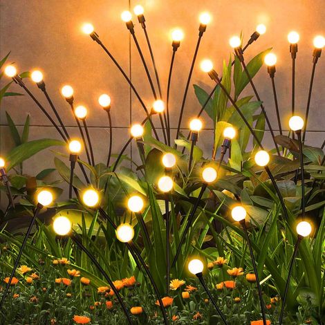 Lot de 4 lampes solaires de jardin d'extérieur – Motif lucioles oscillantes, étanches, pour jardin, terrasse ou allée. Cadeau idéal pour les jardinières et décoration de Noël. (1/5)