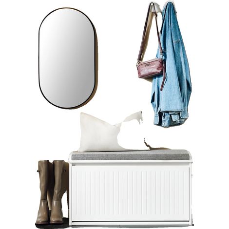 Zapatero, almacenamiento abatible, estantes ajustables, BLANCO (1/2)