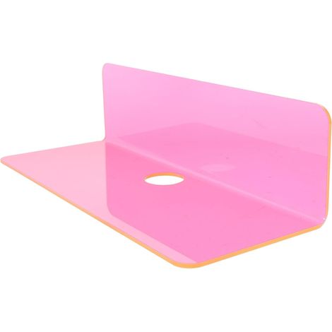 Lot de 2 Étagères Murales Flottantes en Acrylique, Porte-Accessoires Salle de Bain, Support Mural Lumineux Rose Fluo, Rangement Mural Cuisine et Salon, Bibliothèque Murale Compacte (1/5)