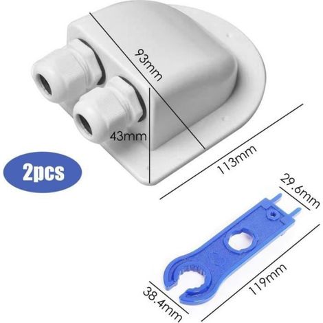 Lot de 2 passe-câbles étanches pour installation solaire sur voiture, traversée de toit étanche, passe-câbles de toit pour panneau solaire (1/4)