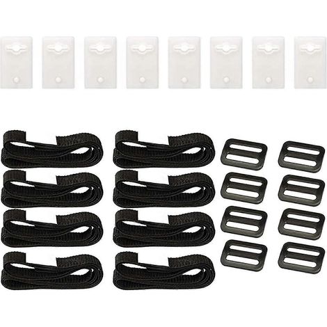 Kit de fixation pour enrouleur de couverture solaire de piscine, clips pour couverture de piscine, incluant 8 sangles en nylon et 8 attaches. (1/5)