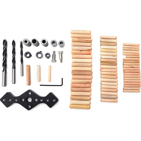 Poinçon de repérage droit pour perçage précis, embout en bois et douille de perceuse, outil menuiserie professionnel noir (1/5)