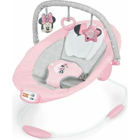 DISNEY BABY -MINNIE- Baby-Schaukel mit abnehmbaren Disney-Spielzeugen, 8 Melodien, beruhigende Vibrationen, verstellbares Kopfkissen
