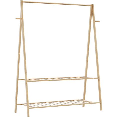 Kleiderständer mit Ablagen 132x45,5x150,5 cm Bambus