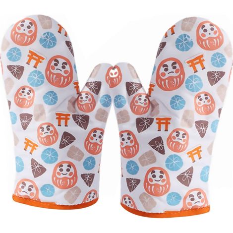 paire de gants isolants orange, gants de cuisine, maniques en silicone, gants de cuisine personnalisés, gants anti-brûlure, gants de cuisine sans fou