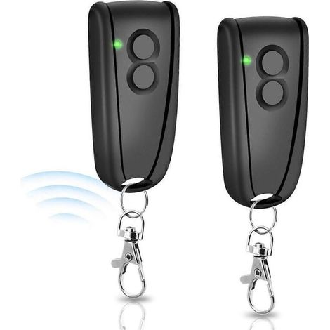 Lot de 2 télécommandes 433,92 MHz pour ouvre-porte de garage - Noires (1/5)