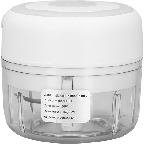 Hachoir à Ail Électrique USB, Lame Inox, Capacité 100ML, Puissant et Compact pour Épices et Légumes (1/5)