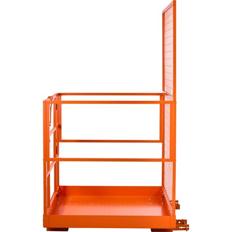 Mophorn Jaula de seguridad para montacargas 1225 x 1148 mm, capacidad de 635 kg, plataforma de acero con orificio de drenaje, pasadores de bloqueo para carretilla elevadora, para trabajos en altura (1/5)