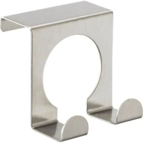 WENKO Crochet porte serviette double à suspendre, Porte Torchon Cuisine, Lot de 2, Acier inox, 5x5 cm, mat (1/5)