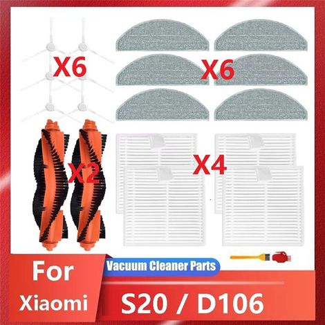 Ricambi compatibili con il robot aspirapolvere S20/D106: accessori, spazzola principale, spazzola laterale, panno per lavare, filtro. (1/2)