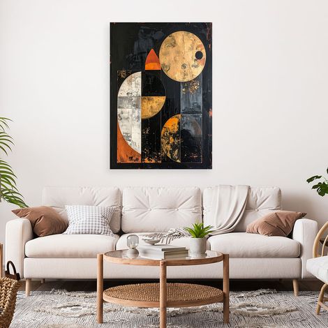 Wandbild Geometrische Abstraktion Gold und Schwarz im Glamour Stil 40x60 (1/4)