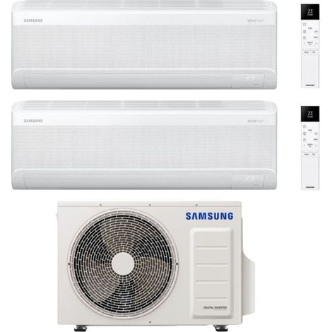 Samsung Climatizzatore Dual Split Windfree Elite S2 9+12 BTU con AJ040TXJ2KG/EU Inverter R-32 Wi-Fi Classe A+++