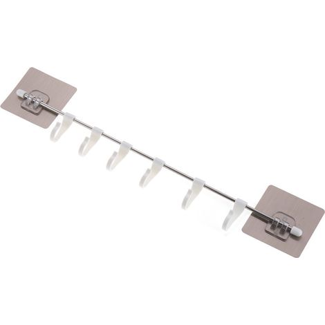 Sets selbstklebender Wandhaken für Küche und Bad, weißer, wandmontierter Handtuchhalter ohne Nägel.
