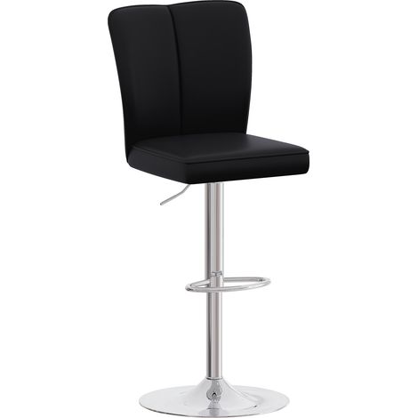 Set di 2 sgabelli da bar regolabili girevoli 360° in metallo e similpelle PU nero argento MODENUIT (1/5)