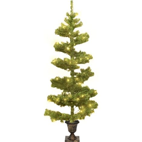 Albero di Natale Albero natalizio Albero festivo Preilluminato con Vaso Verde 120 cm in PVC (1/5)