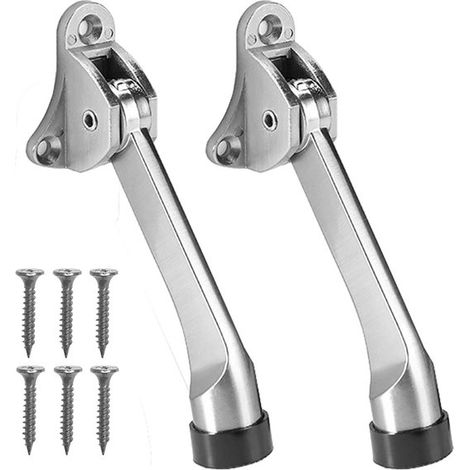 Butées de porte métalliques réglables - protection renforcée - lot de 2 - 13 cm (1/5)