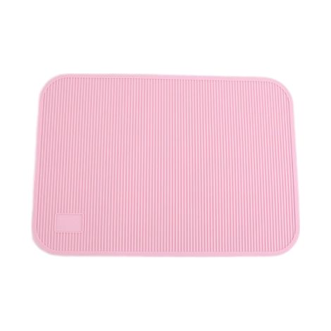 Tapis Antidérapant Pour Soins Chiens - Caoutchouc Durable - 57 x 40 cm - Pour Table De Toilettage Et Gamelles - Rose - 1 Pièce