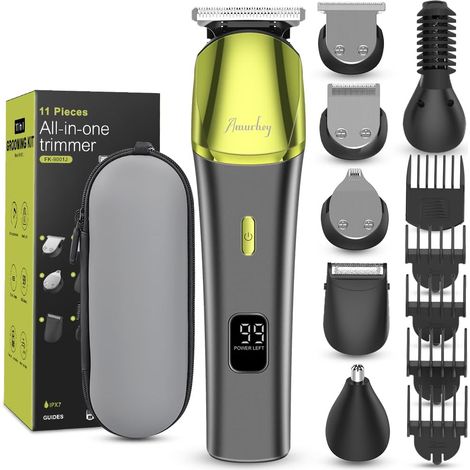 Tondeuse à Barbe Électrique 11 en 1, Tondeuse à Cheveux, Tondeuse Multi-styles Kit Pour Barbe, Cheveux et Autres Zones, Autonomie de 80 min, Cadeau pour Homme, Étui De Voyage (1/5)
