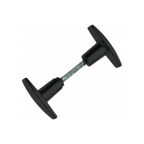 Ouvre&Déco – Boutons de porte extérieure double en aluminium laqué noir carré 7 mm – Design robuste pour chantiers – Prise en main confortable