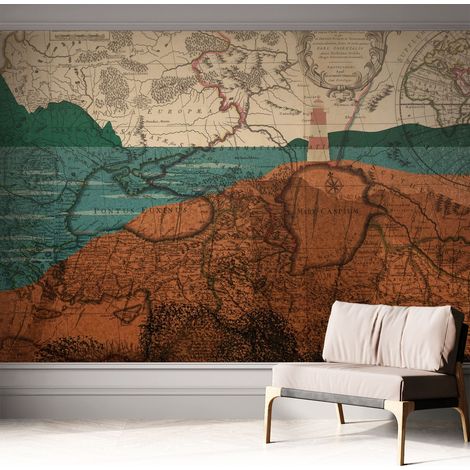 Fotomurale adesivo stickers - per camera da letto - per corridoio - decorazione casa moderna Mappa storica 312x219 cm (1/5)