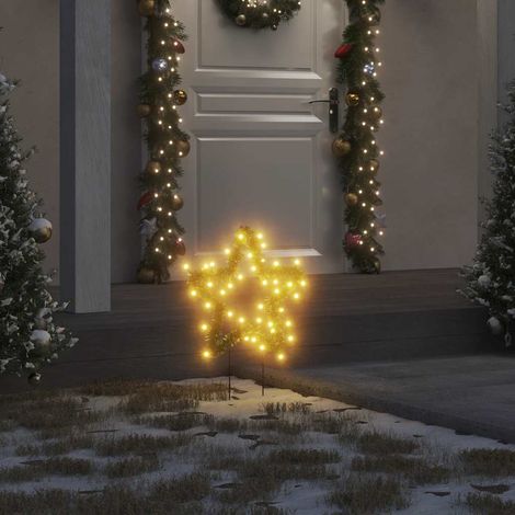 Décoration lumineuse étoile de Noël piquets 3 pcs-Décoration de Fête pour Noël 50 LED 29 cm 666639 (1/5)