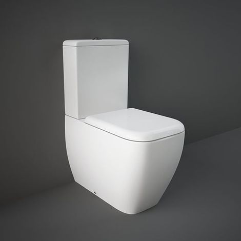 RAK Metropolitan Rimless Fully Back to Wall Close Coupled Toilet (inc Soft Close Seat) (1/3)