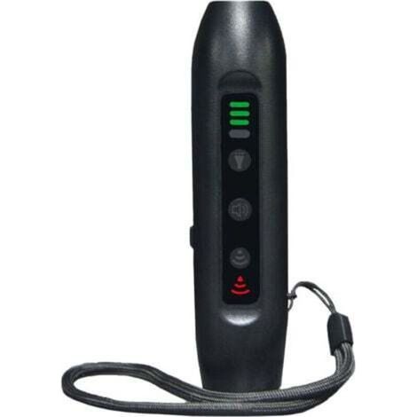 Ultraschall-Hundeabwehrgerät mit 3 Modi, tragbarer, wiederaufladbarer Hundetrainer mit heller Smart-Taschenlampe, schwarzer Hundetrainer mit LED-Anzeige (1/4)