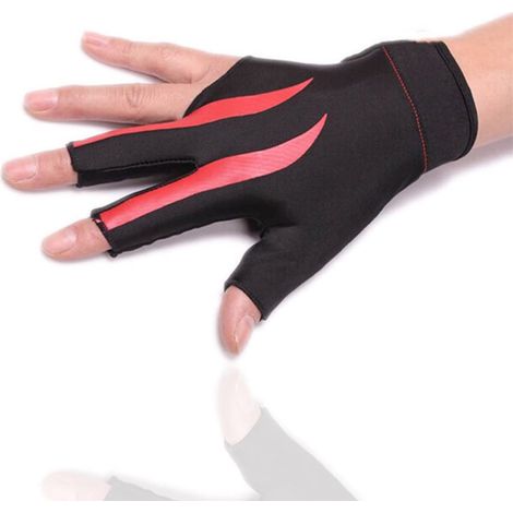 Gants de billard à 3 doigts, gants de billard élastiques, gants de snooker résistants, respirants et antidérapants. (1/5)