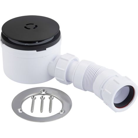Matt Black Brass Shower Trap & Flex Adaptor - Efficient Drainage