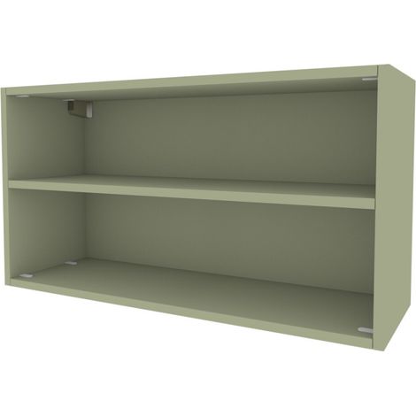 Libreria pensile moderna con schienale - Montaggio rapido Cabineo - Salvia (1/5)