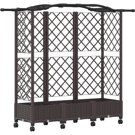Maison Exclusive - Hochbeet mit Rankgitter und Dach Braun 163 x 4 (1/5)