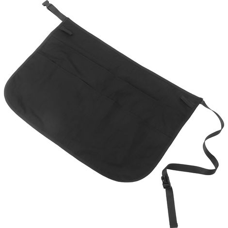 Tablier noir ajustable à la taille avec plusieurs poches pour hommes (1/5)
