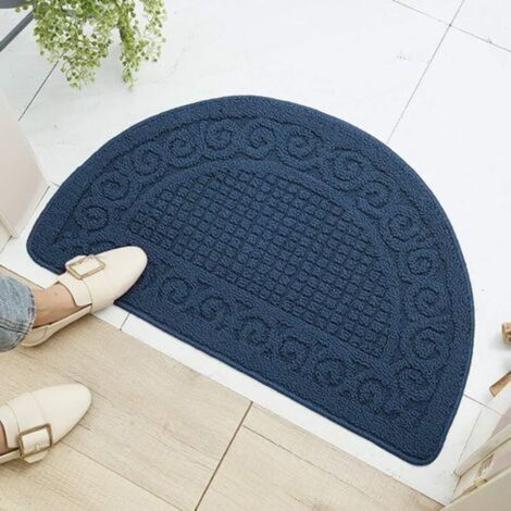 Lune Tapis Entree Interieur, Durable Tapis Antiderapant, Paillasson Interieur, Tapis Absorbants, Entree Mat, Paillassons pour Entrée Lavable en Machine 48x78cm Bleu