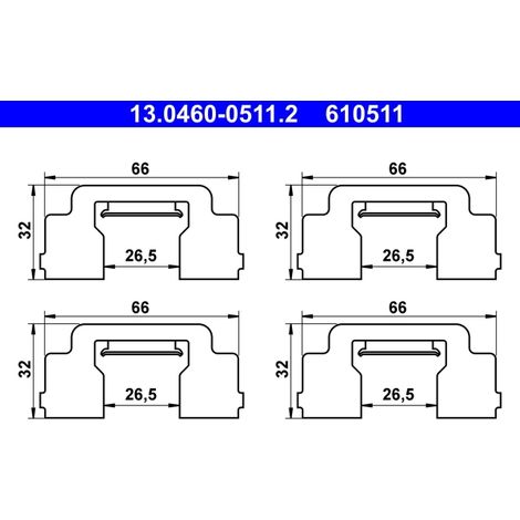 Kit d'accessoires, plaquette de frein à disque ATE 13.0460-0511.2 CITROËN